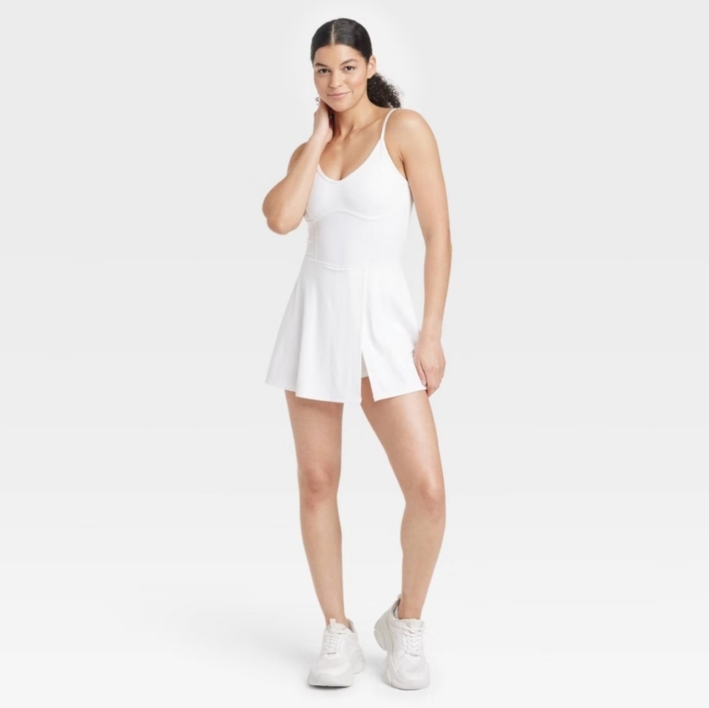 Women's Corset Detail Active Dress - JoyLab White L